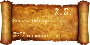 Koczka Dénes névjegykártya