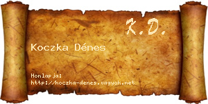 Koczka Dénes névjegykártya